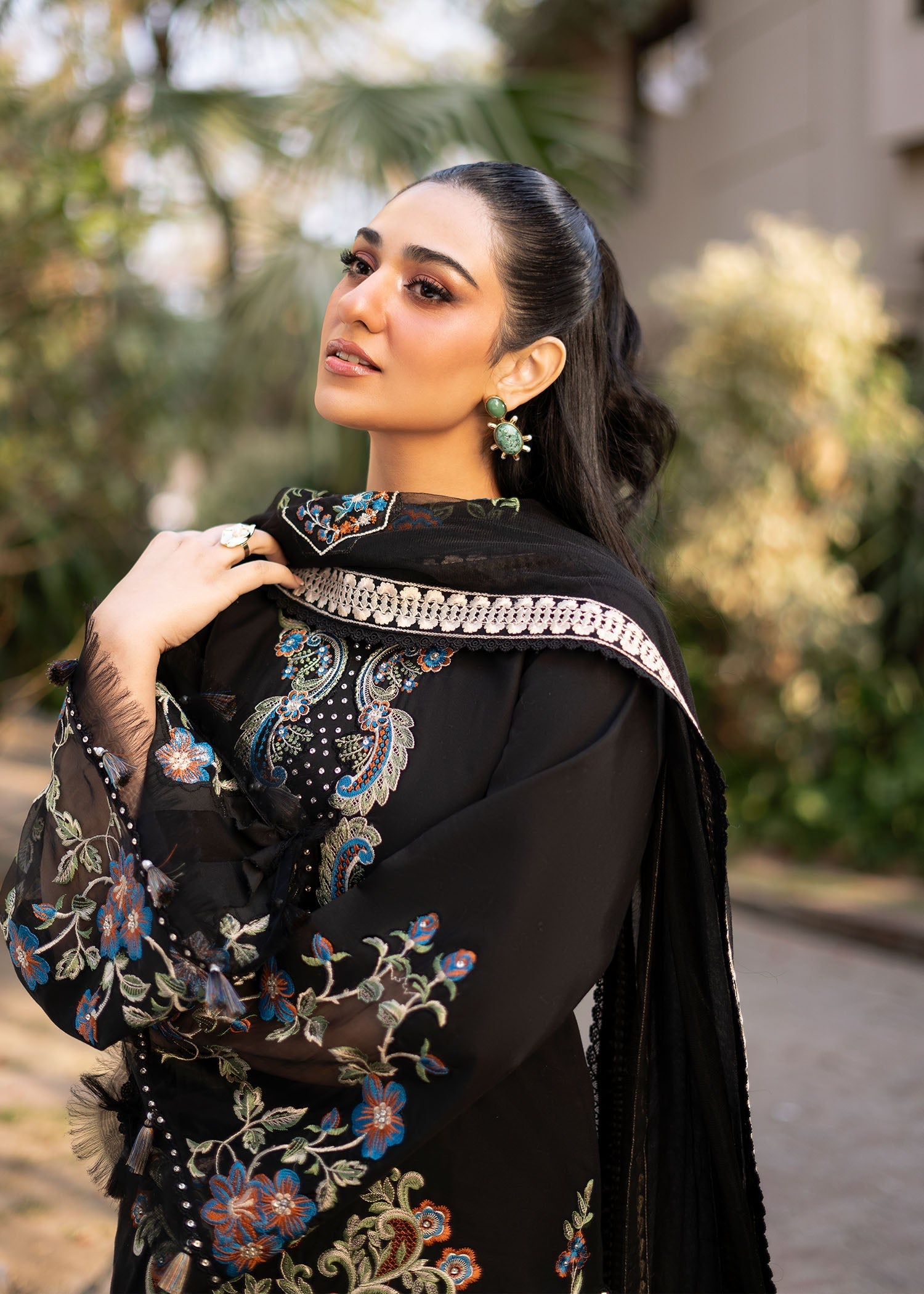 Fozia Khalid | Blossom Festive Lawn 25 | Black viola