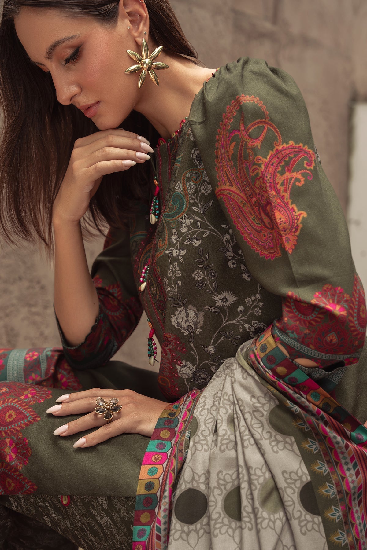 Charizma | C Prints Winter 25 | 
3-PC Unstitched Printed Linen Collection CPW5-05