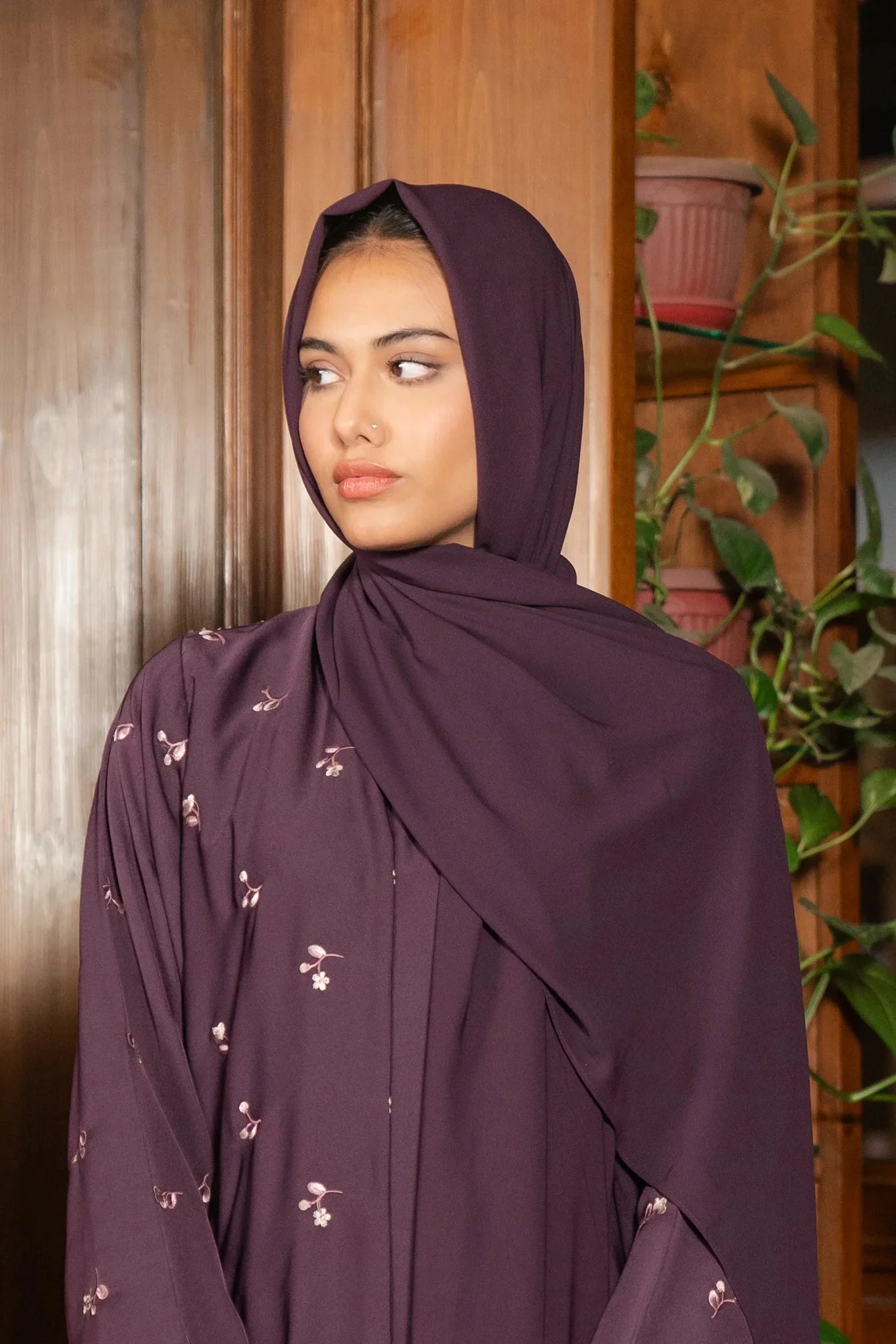 Plum Abaya Scarf