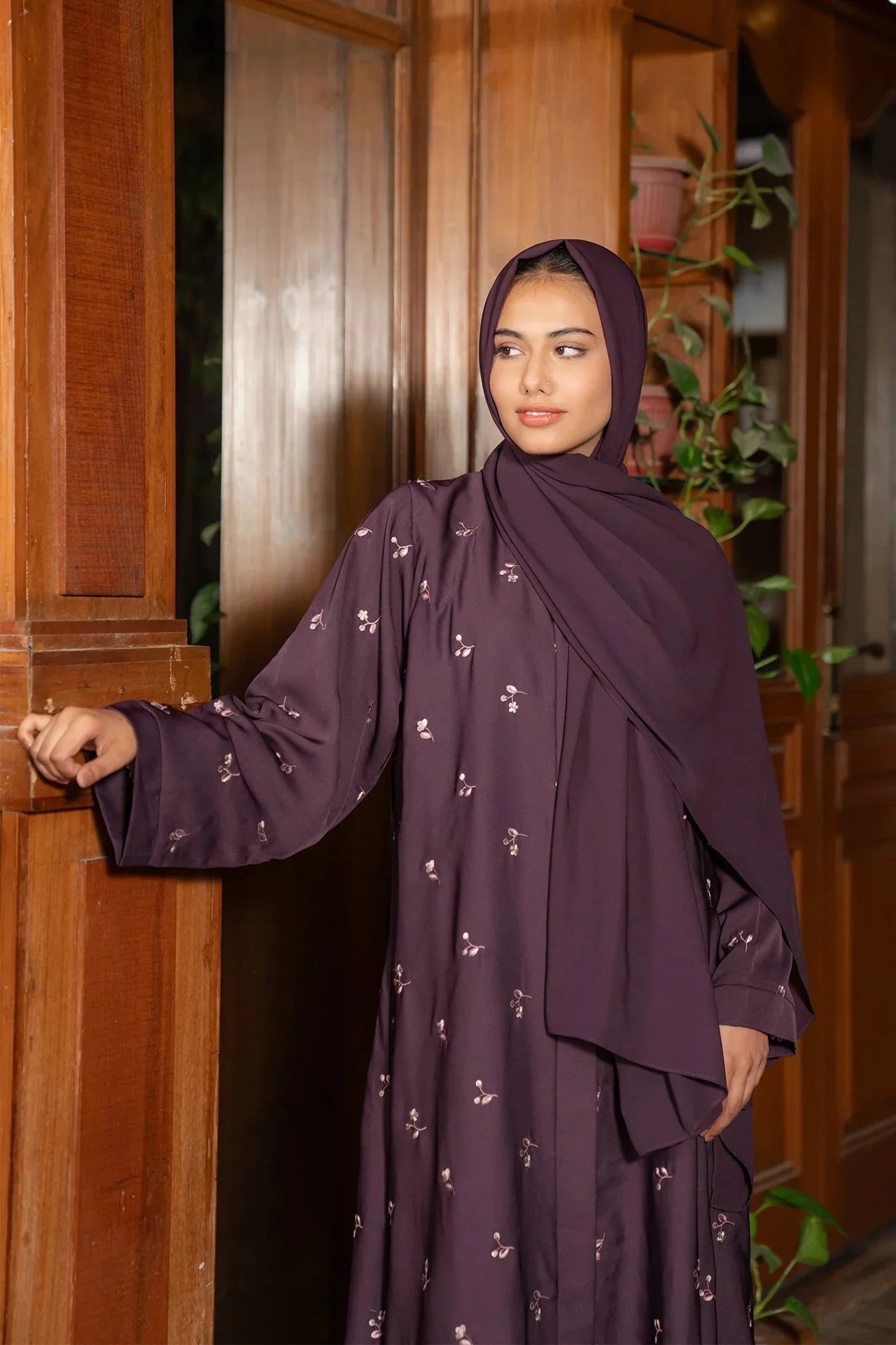 Plum Abaya