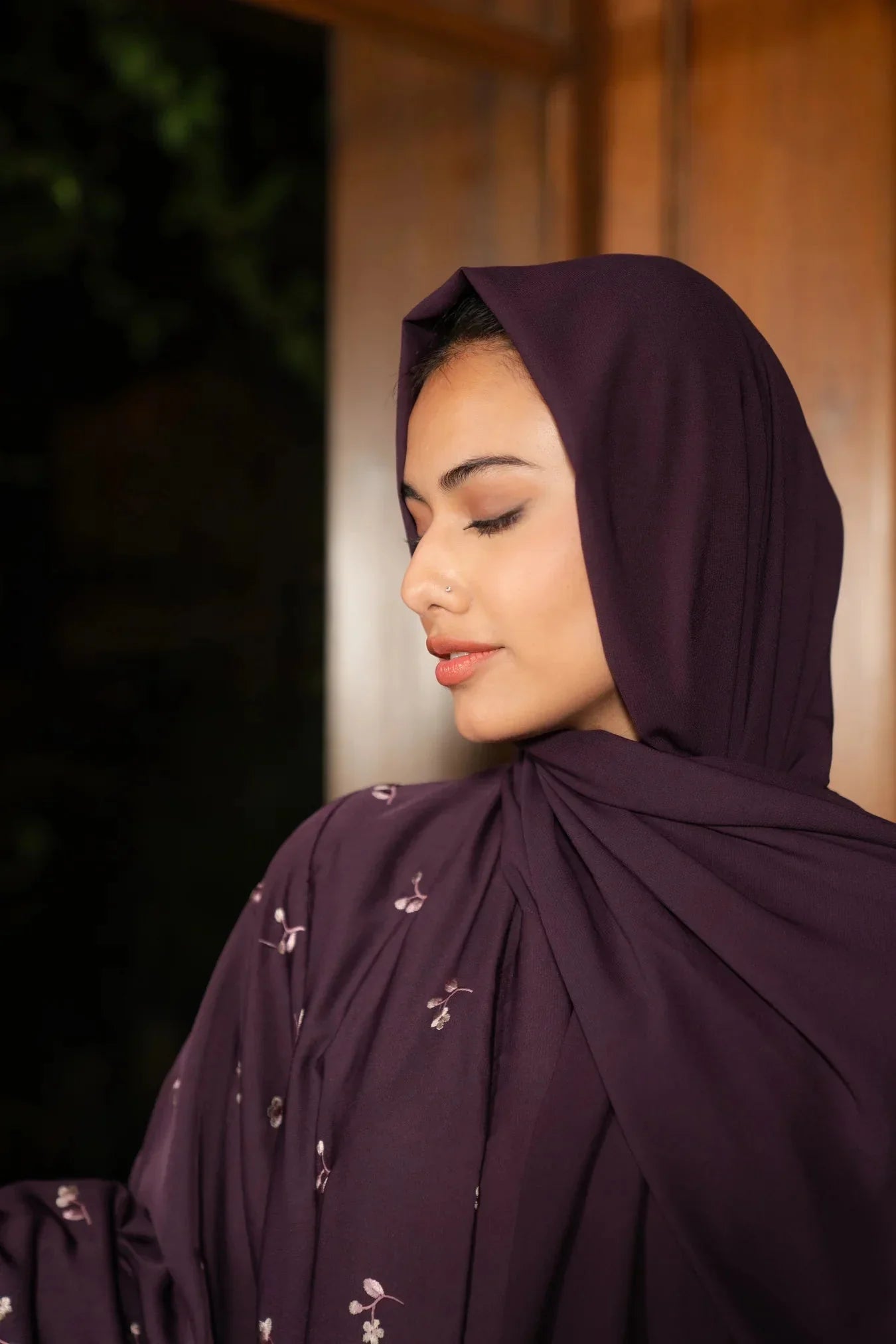 Plum Abaya Scarf