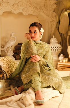 HSY | Rehana Wedding Formal | Husn - Embroidered Chiffon Ensemble