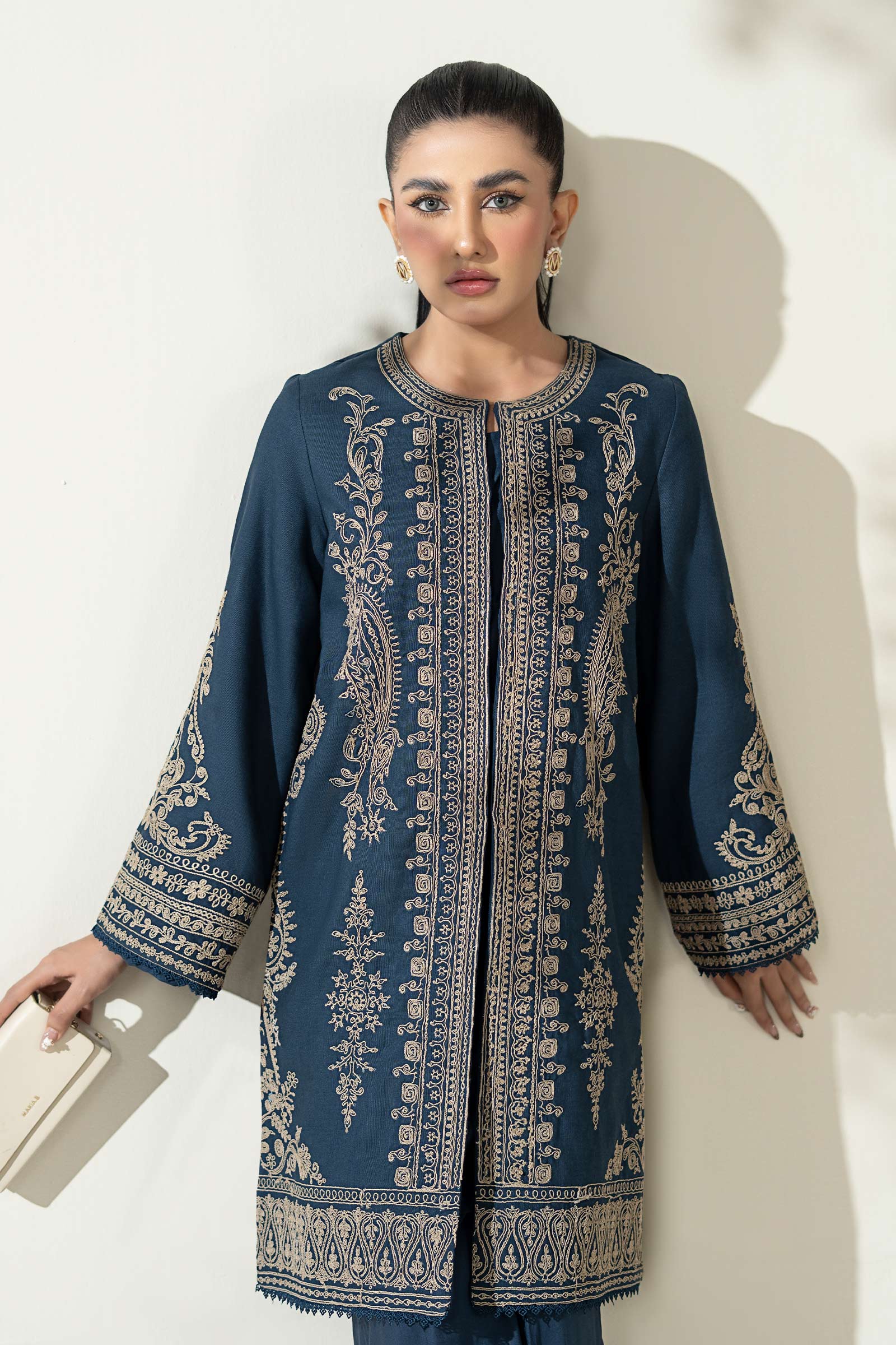 Maria B | Pre Fall Dresses | 3 Piece Embroidered Khaddar Suit ZA