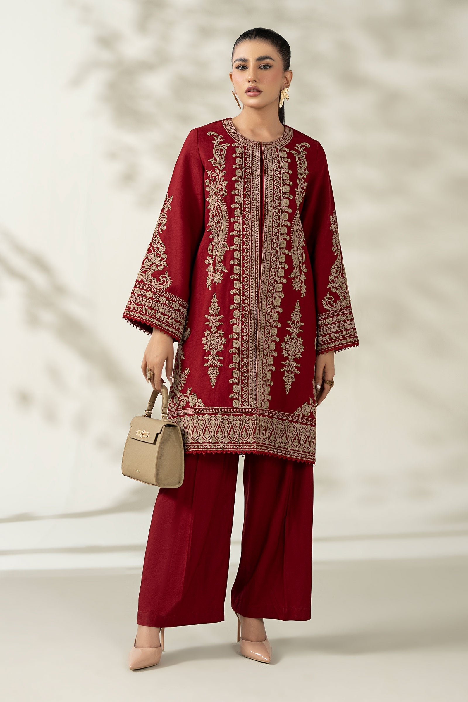 Maria B | Pre Fall Dresses | 3 Piece Embroidered Khaddar Suit ZB