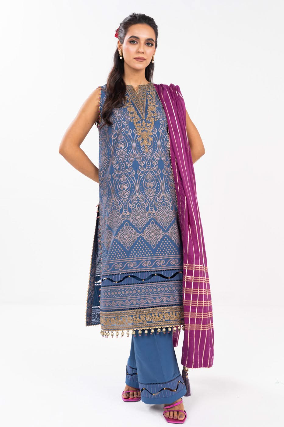 AlKaram | Festive Summer 25 | FC-34N-25-Persian Blue