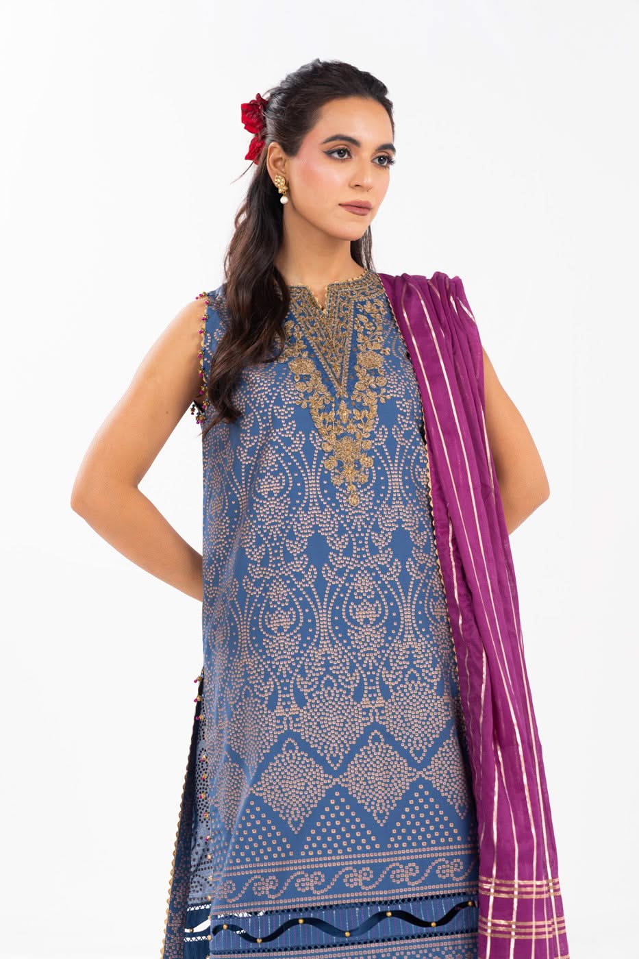 AlKaram | Festive Summer 25 | FC-34N-25-Persian Blue