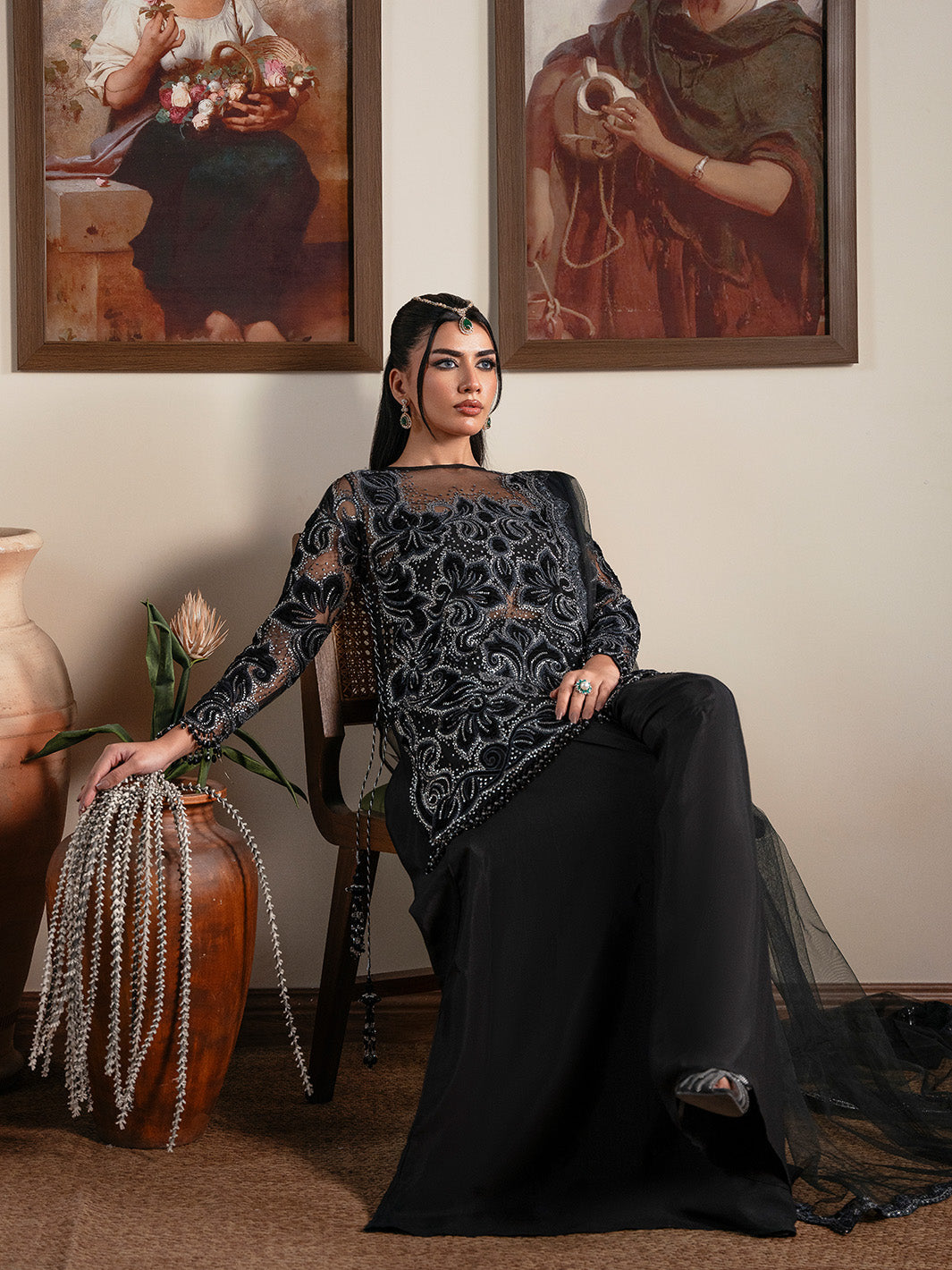 Faiza Faisal | Solene Luxury Velvets | NOIR