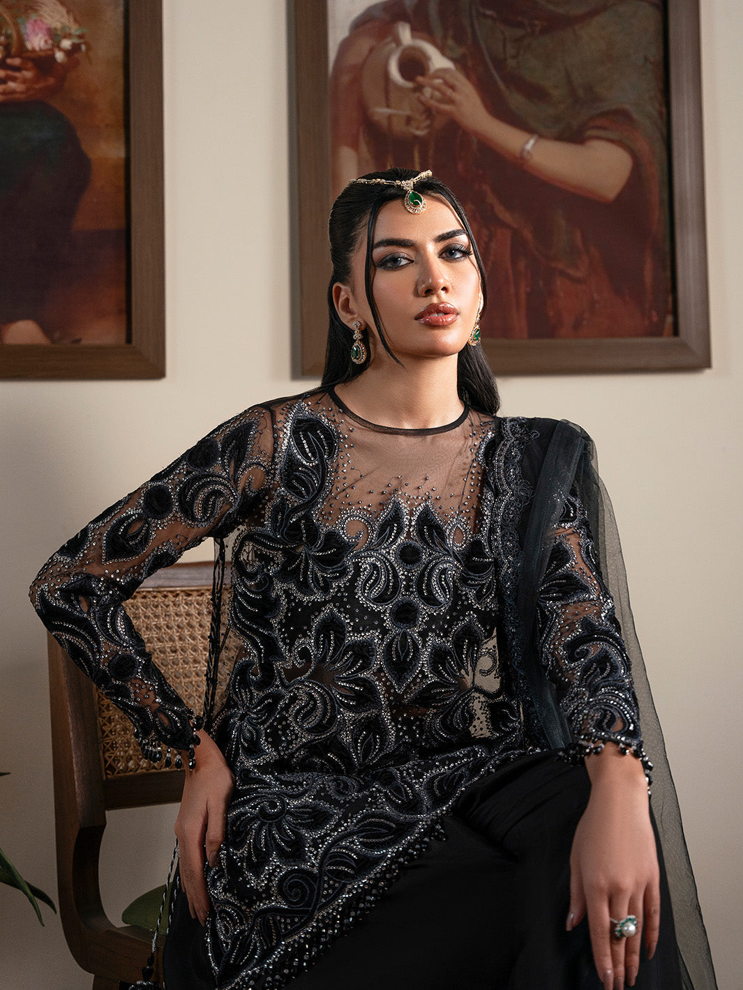 Faiza Faisal | Solene Luxury Velvets | NOIR