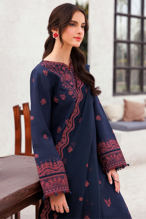Farasha | Bahaar Embroidered Lawn | Cobalt Charm