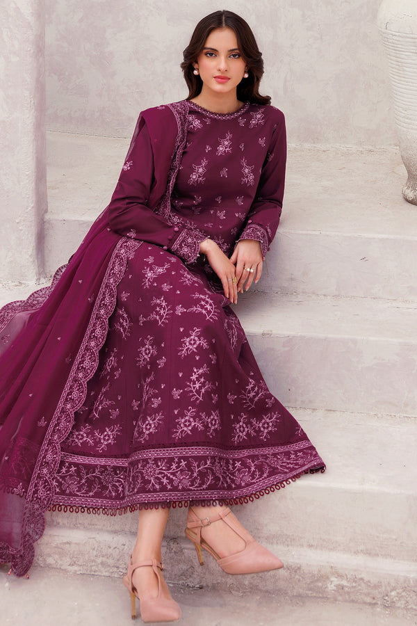 Farasha | Bahaar Embroidered Lawn | Regal Plum