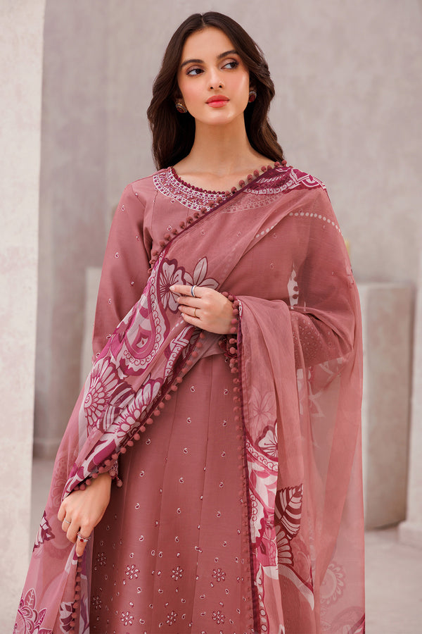 Farasha | Bahaar Embroidered Lawn | Pink Whisper