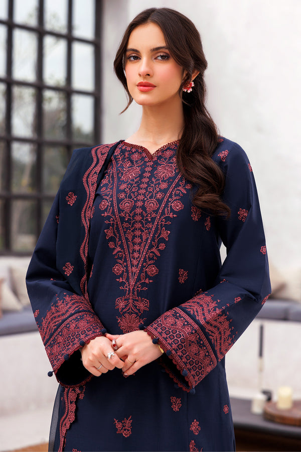 Farasha | Bahaar Embroidered Lawn | Cobalt Charm