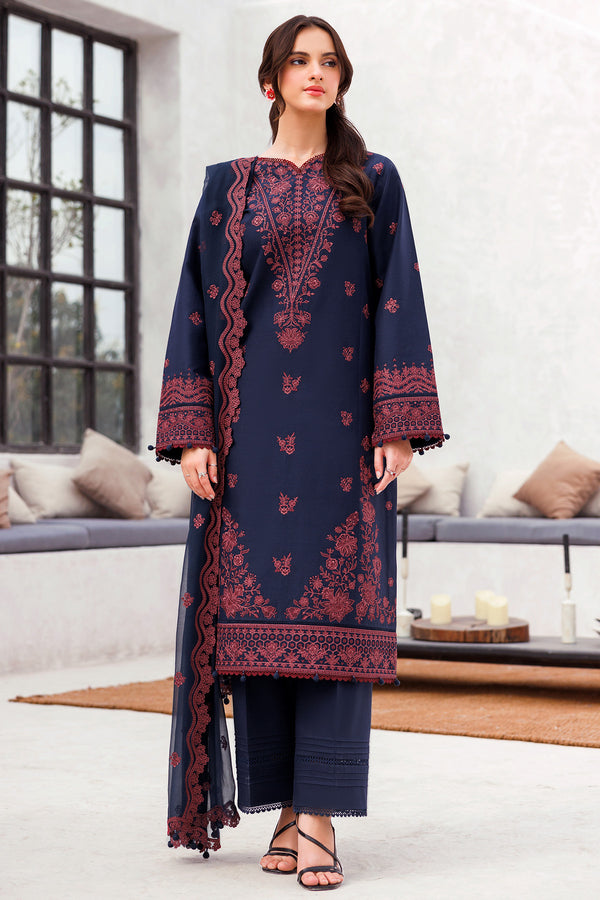 Farasha | Bahaar Embroidered Lawn | Cobalt Charm