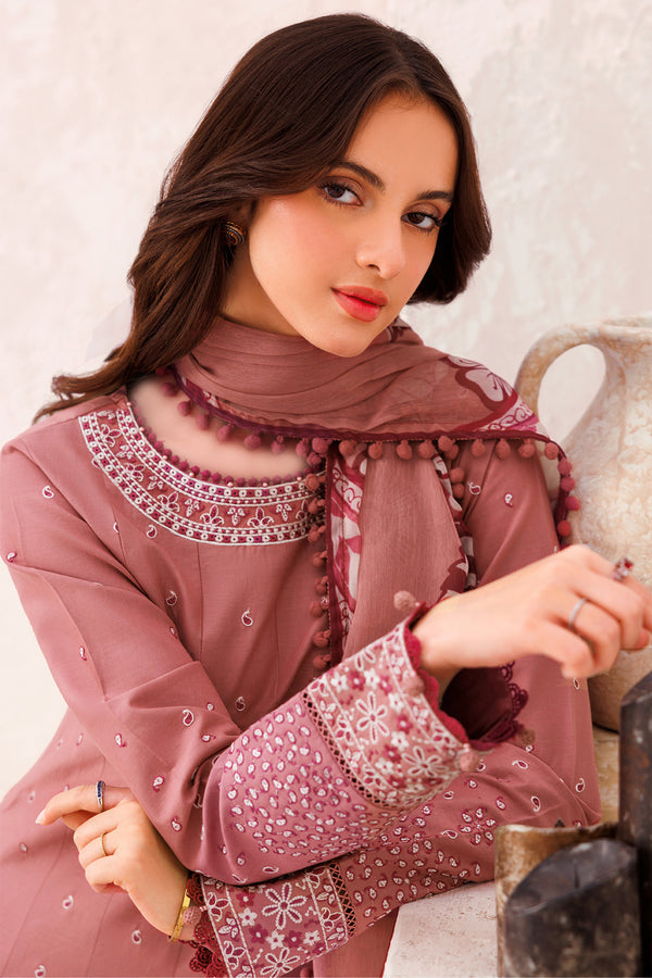 Farasha | Bahaar Embroidered Lawn | Pink Whisper