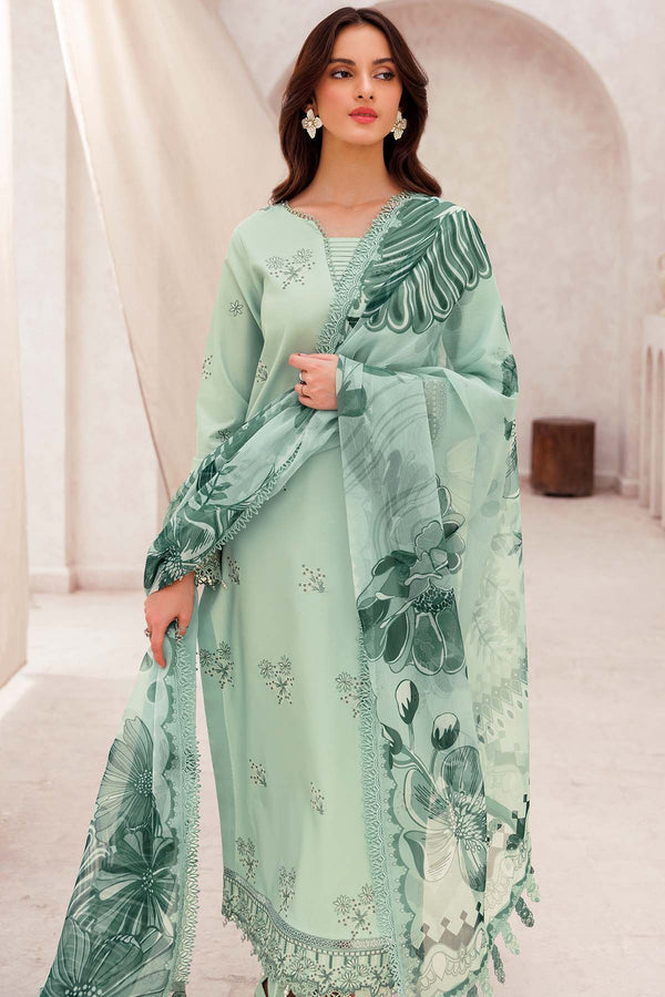 Farasha | Bahaar Embroidered Lawn | Aqua Cascade