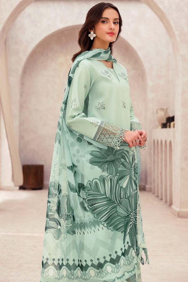 Farasha | Bahaar Embroidered Lawn | Aqua Cascade