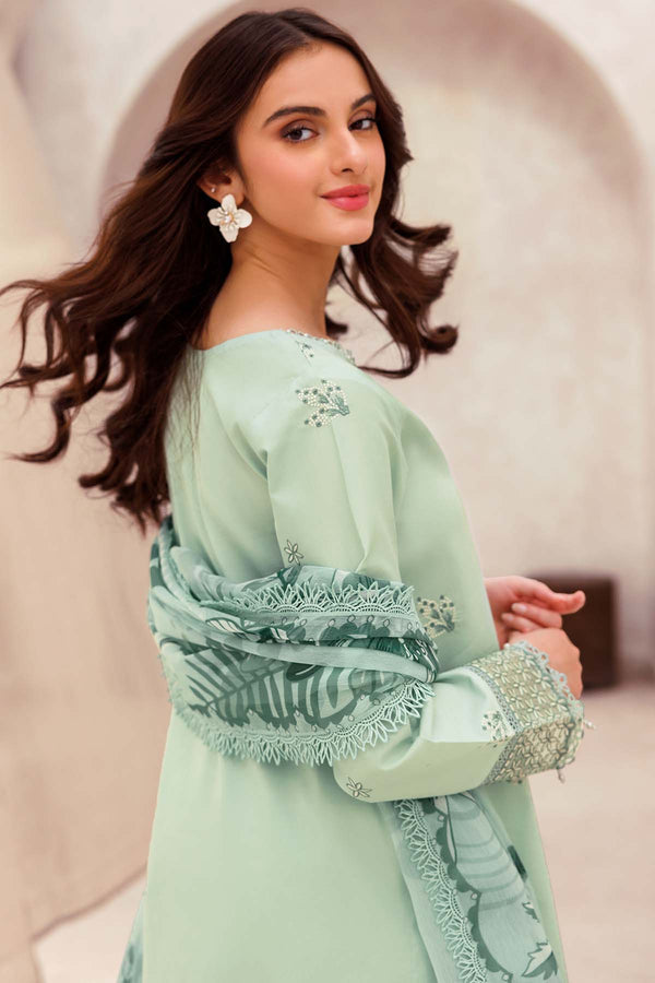 Farasha | Bahaar Embroidered Lawn | Aqua Cascade