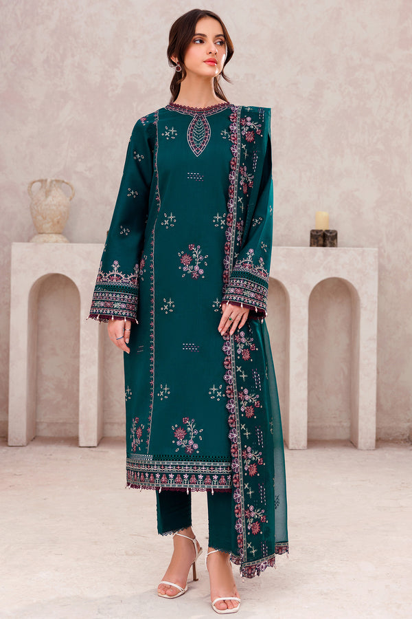 Farasha | Bahaar Embroidered Lawn | Jade Bliss