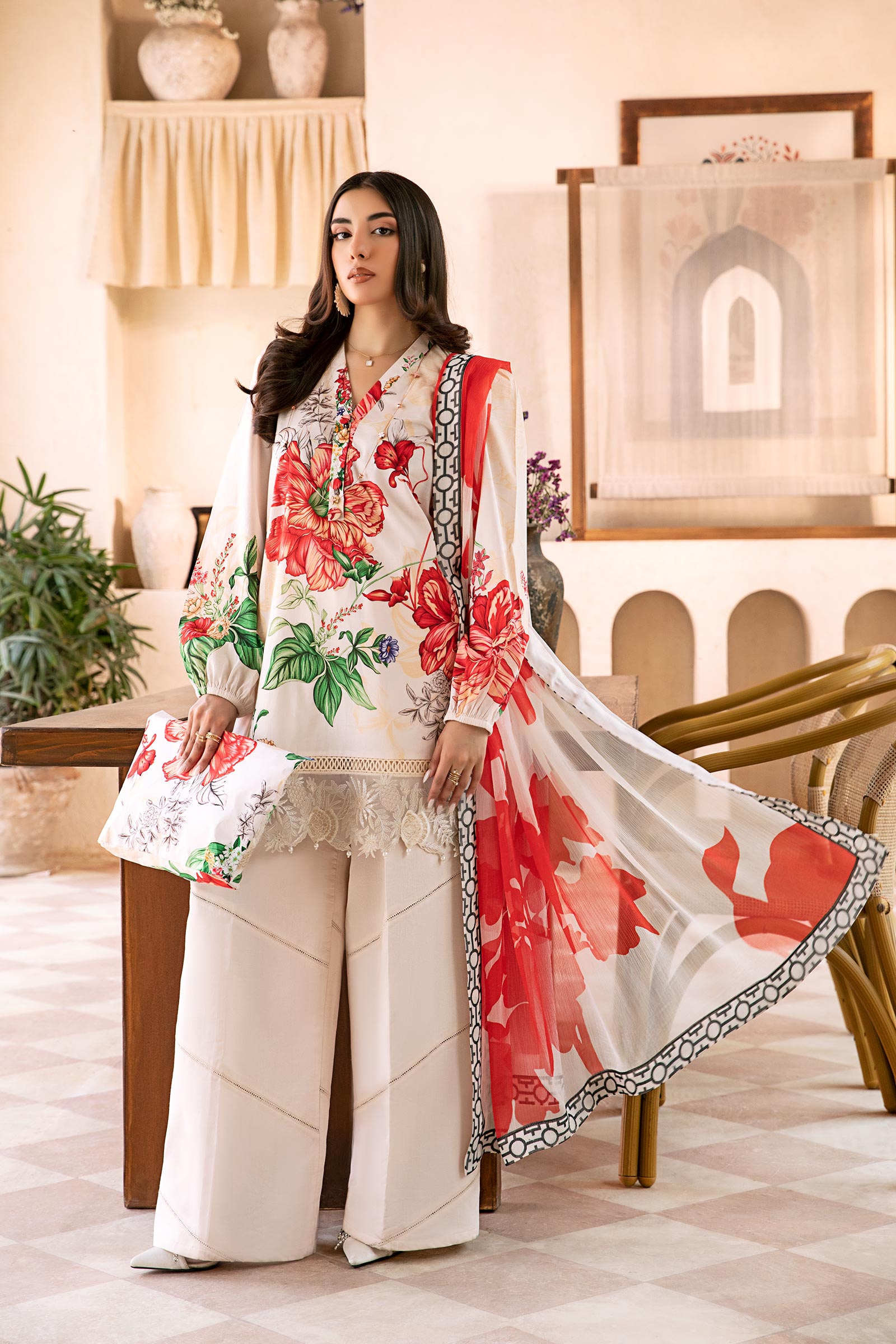Maria B | Eid Basic Lawn | MB-CUS25-907B