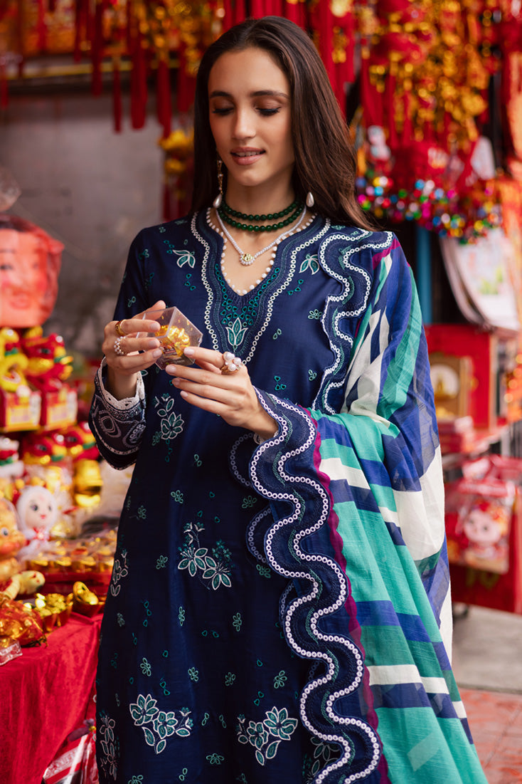 Marjjan | Carnation Lawn | MBL-17 A (NAVY BLUE)