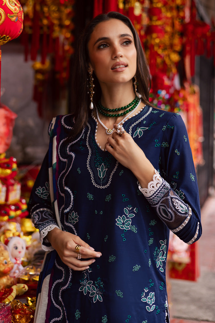 Marjjan | Carnation Lawn | MBL-17 A (NAVY BLUE)