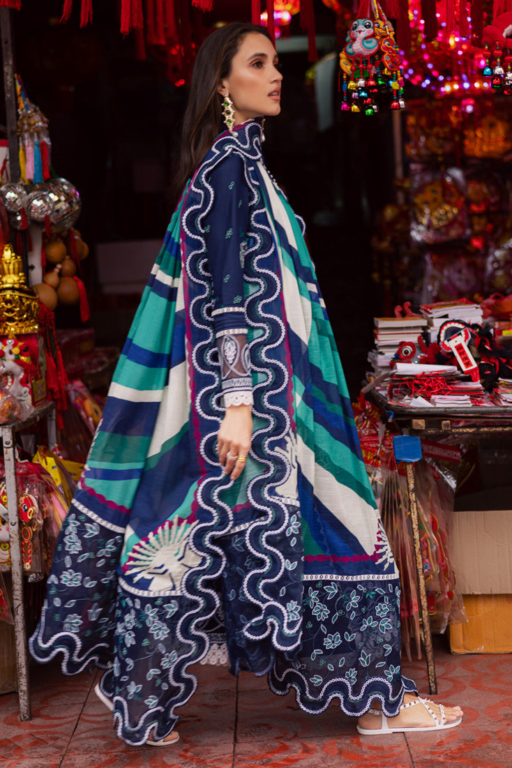 Marjjan | Carnation Lawn | MBL-17 A (NAVY BLUE)