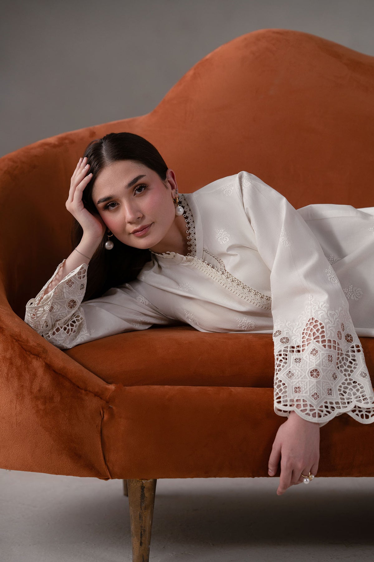 Akbar Aslam | Pret Lawn | Ecru