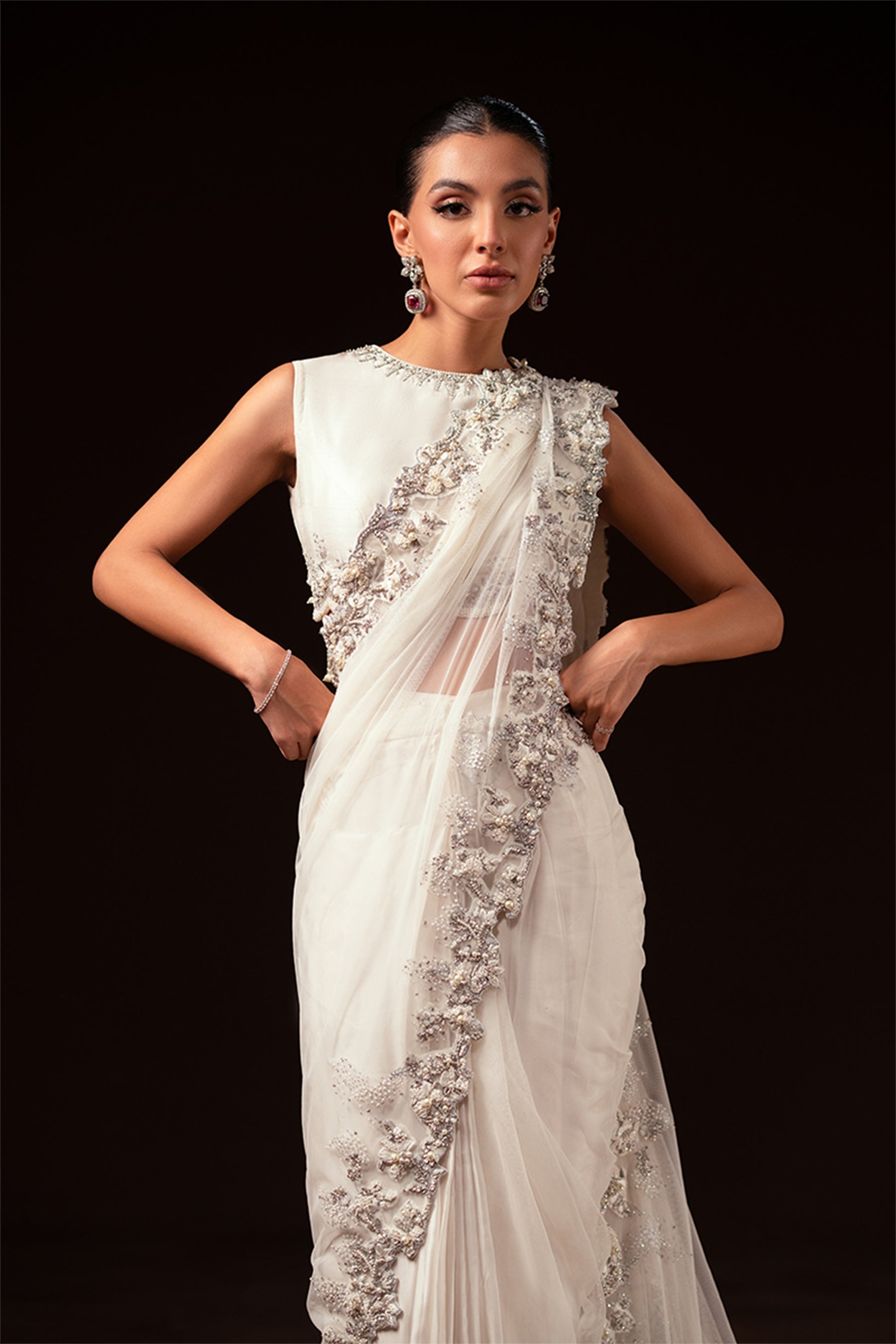 Ayesha and Usman | Celestial Night | Ivory