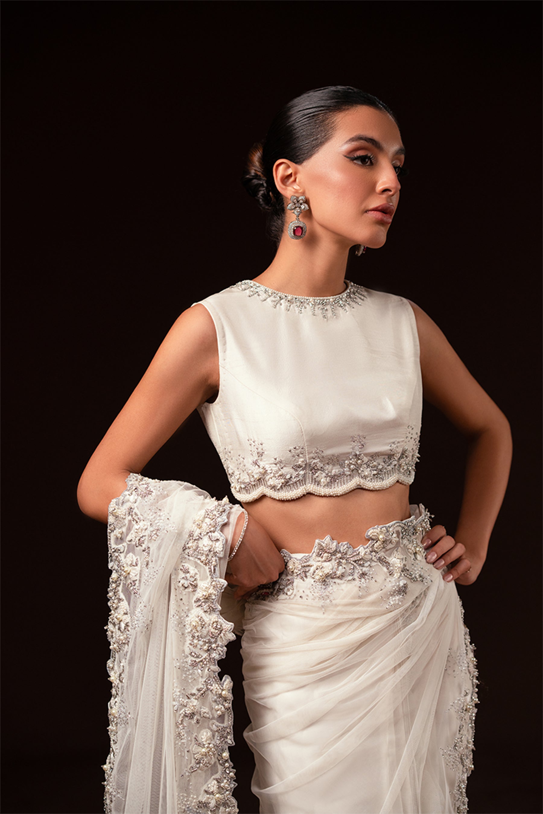 Ayesha and Usman | Celestial Night | Ivory