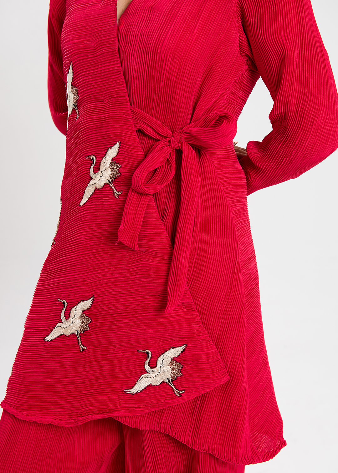 Maria Osama Khan | Claire Pleated Silk | Scarlet