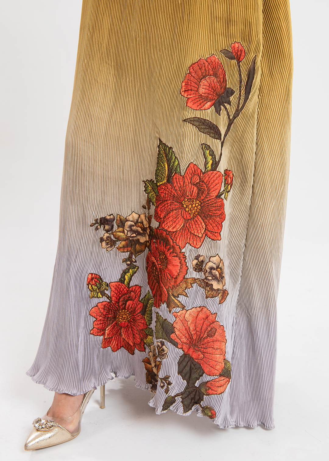 Maria Osama Khan | Claire Pleated Silk | Honeycomb