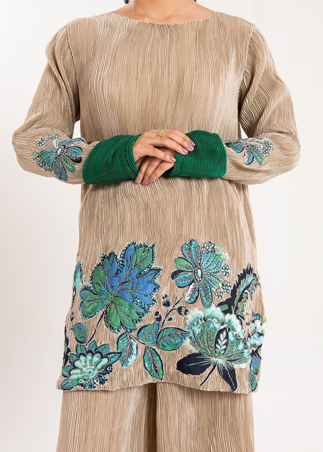 Maria Osama Khan | Claire Pleated Silk | Stardust