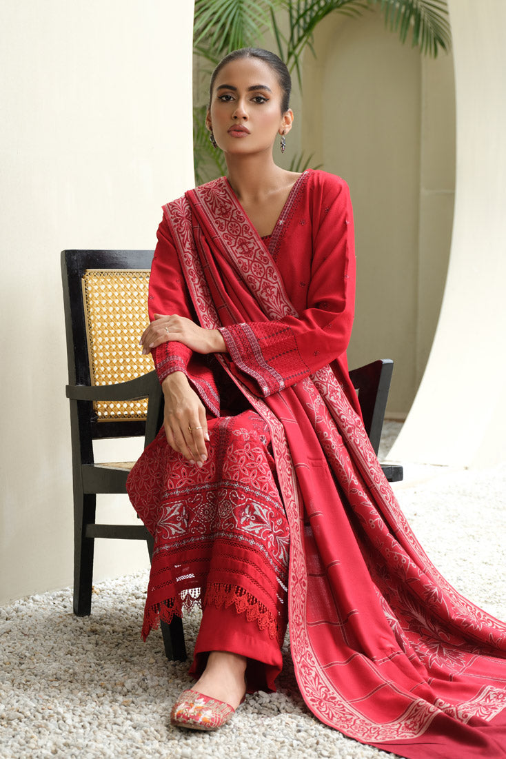 Marjjan | Aangan Embroidered Viscose |  MDS-75 (RED)