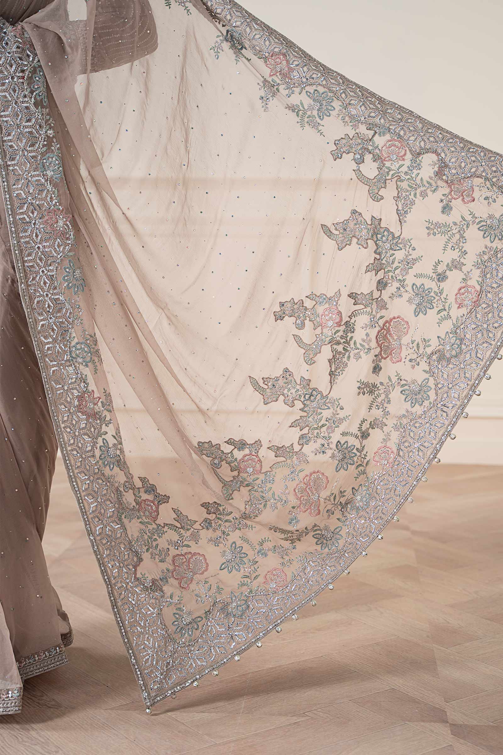 Maria B | Pre Fall Dresses | Embroidered Chiffon Saree FF