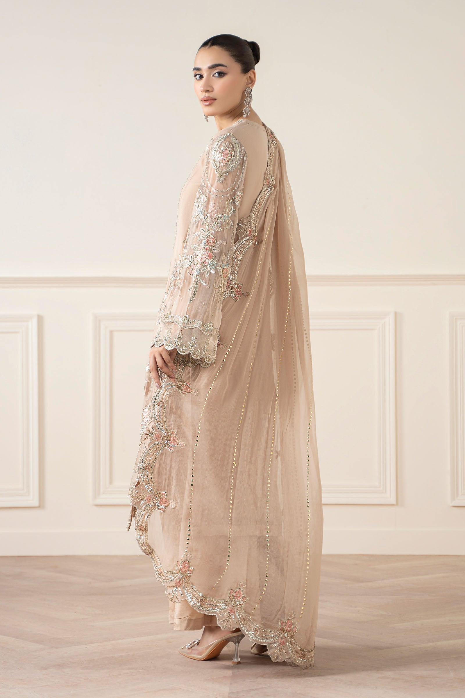 Maria B | Pre Fall Dresses | 3 Piece Embroidered Chiffon Suit Skin
