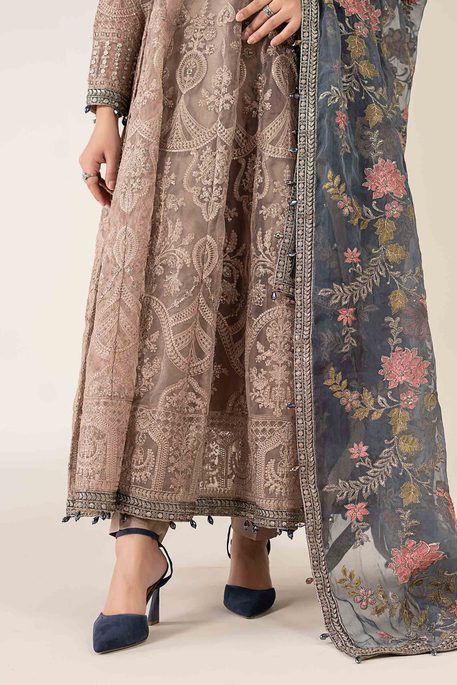 Maria B | Pre Fall Dresses | 3 Piece Embroidered Suit Gray
