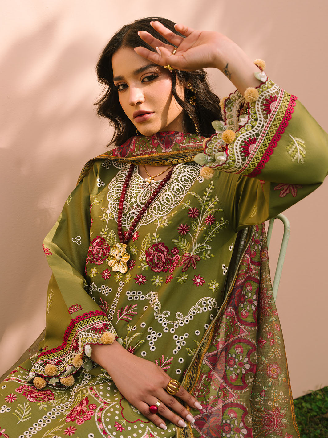 Mahnur | Dahlia Luxury Lawn 25 | Saage
