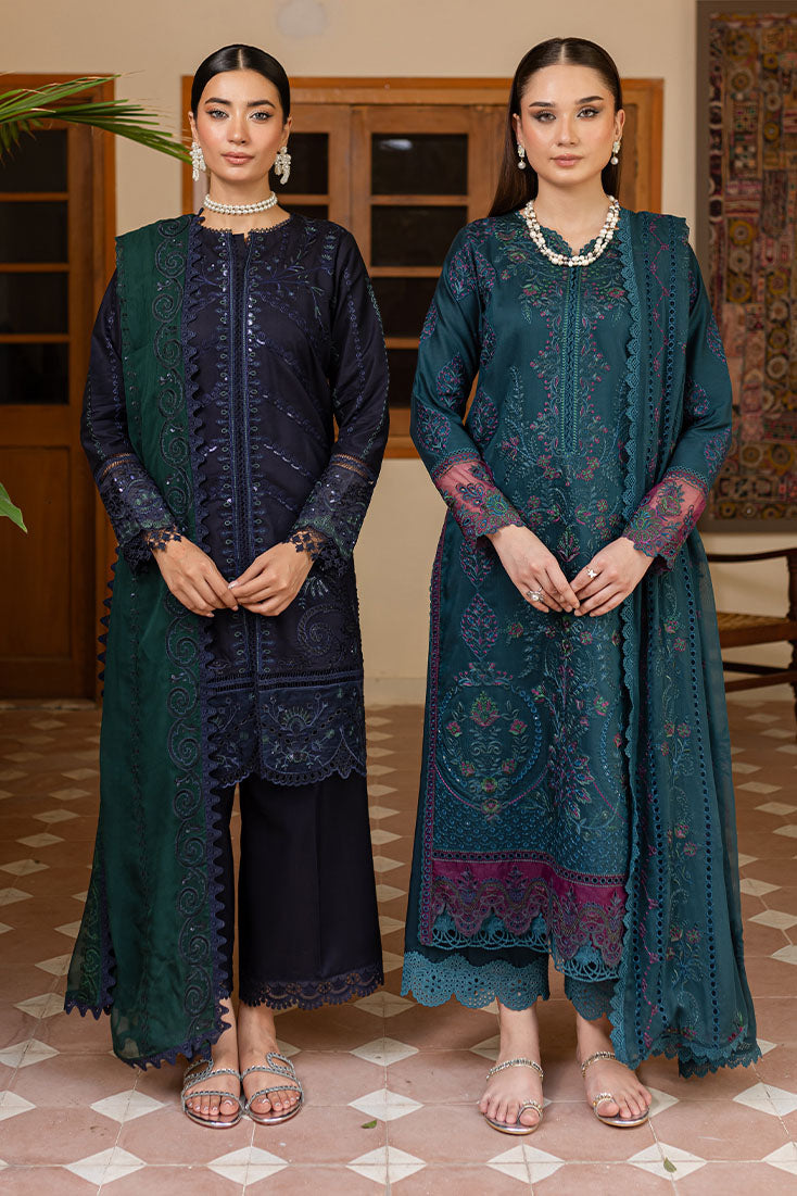 Marjjan | Aangan Embroidered Viscose |  PEV-20 B (ZINC)