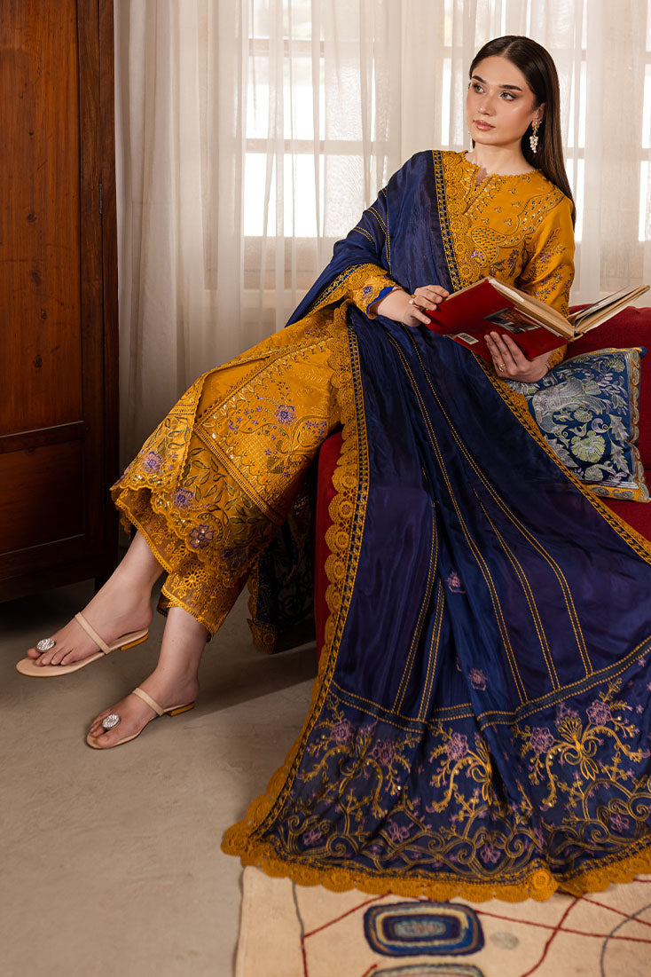 Marjjan | Aangan Embroidered Viscose |  PEV-19 A (MUSTARD)