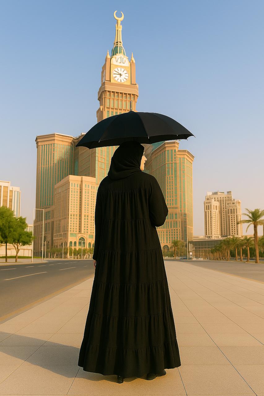 High Tiered Modesty Black Hajj & Umrah Abaya