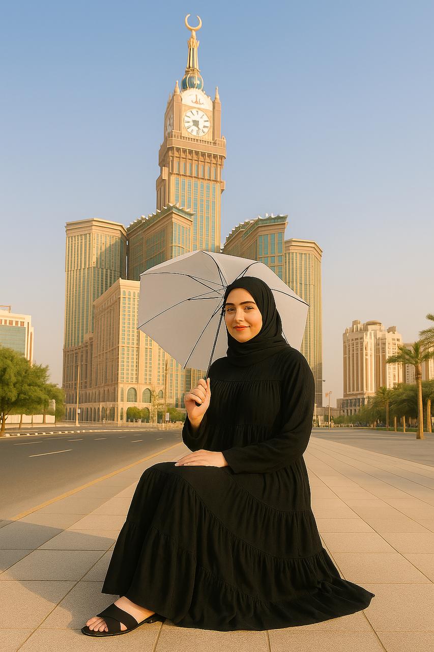 High Tiered Modesty Black Hajj & Umrah Abaya