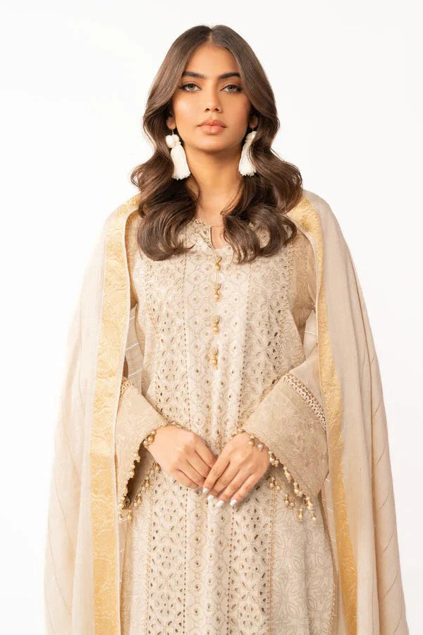 Alkaram | Shawl Collection | Cream
