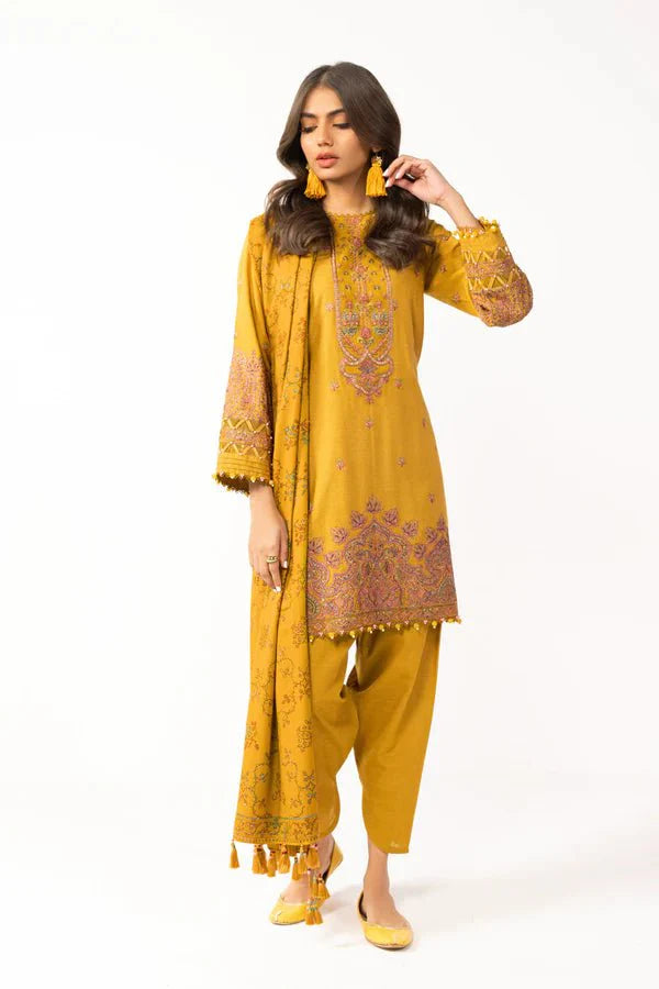 Alkaram | Shawl Collection | Mustard