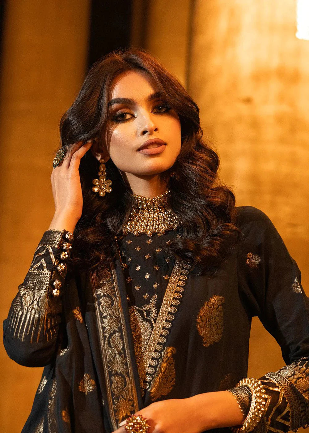 Alkaram | Spring Summer Festive 24 | Embroidered Jacquard Black