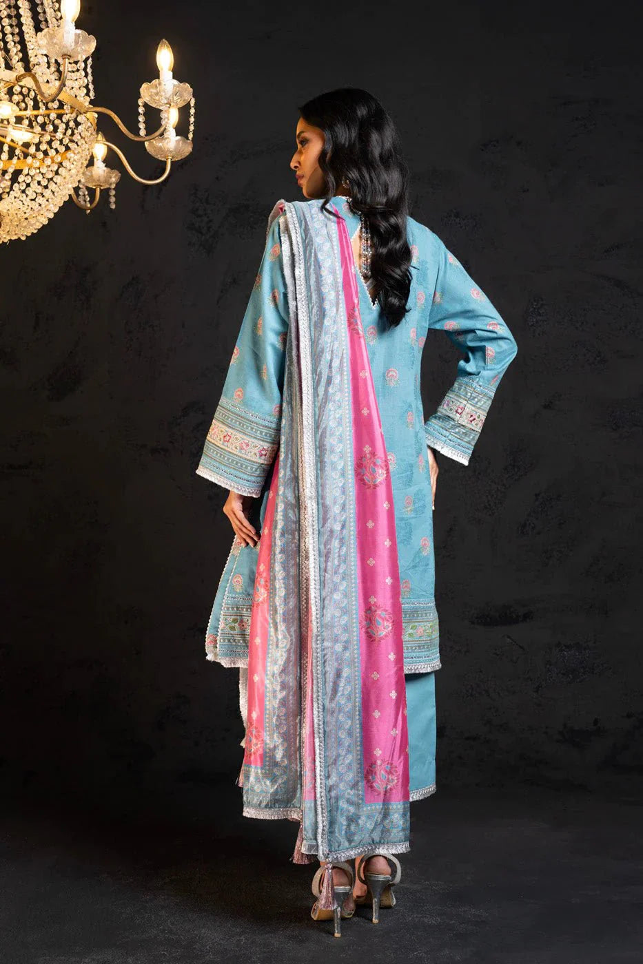 Alkaram | Spring Summer Festive 24 | Embroidered Jacquard Light Blue