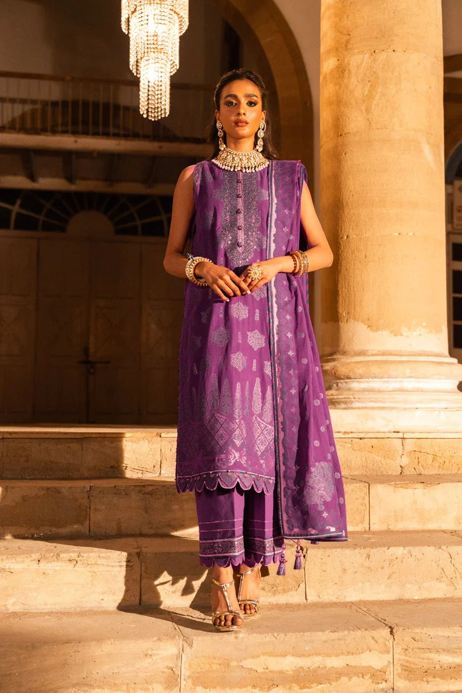 Alkaram | Spring Summer Festive 24 | Embroidered Jacquard Purple