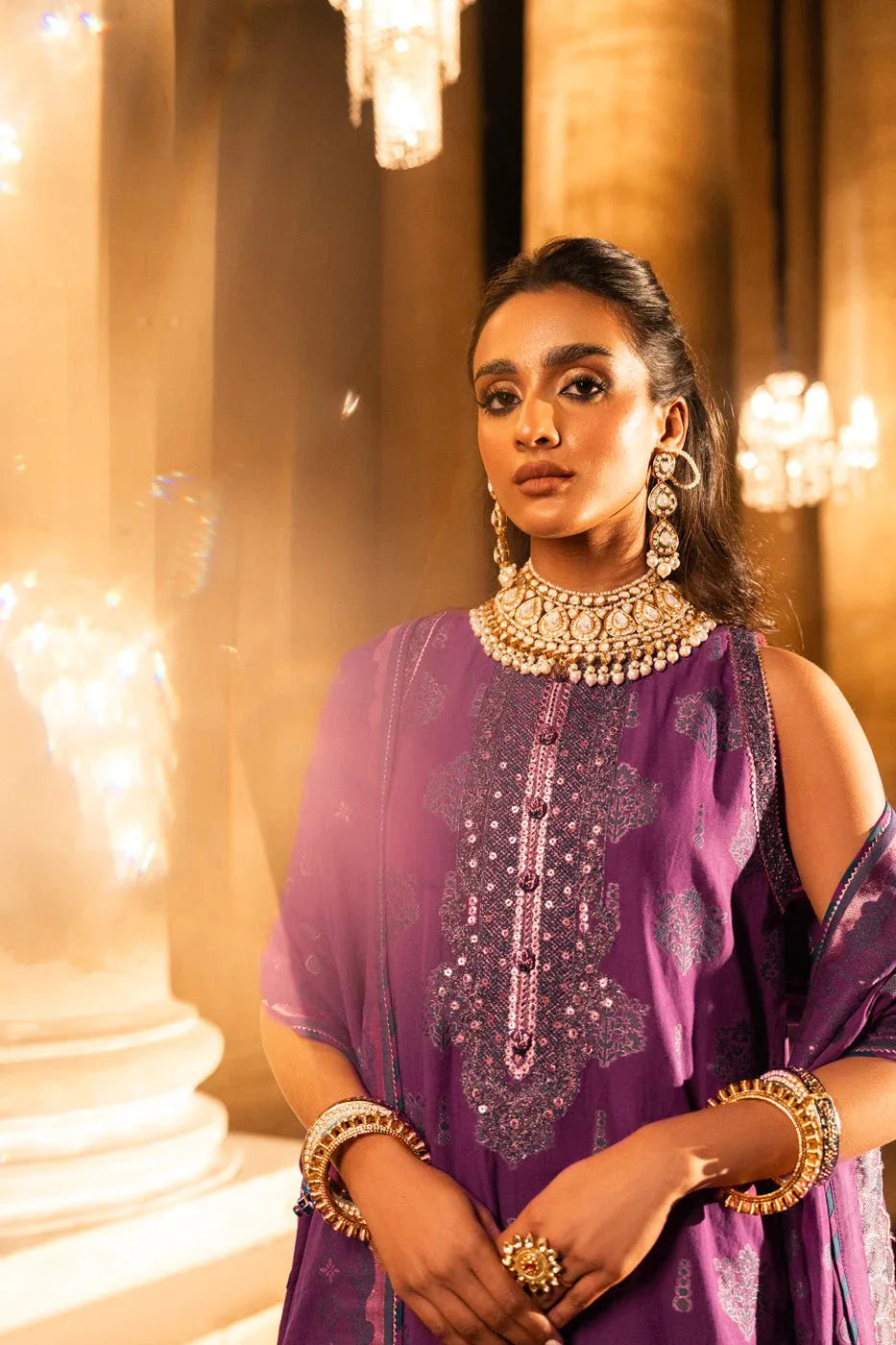 Alkaram | Spring Summer Festive 24 | Embroidered Jacquard Purple