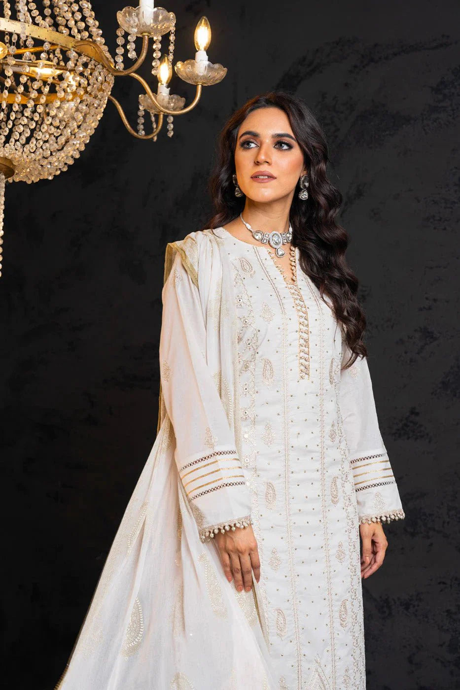 Alkaram | Spring Summer Festive 24 |  Embroidered Lawn White