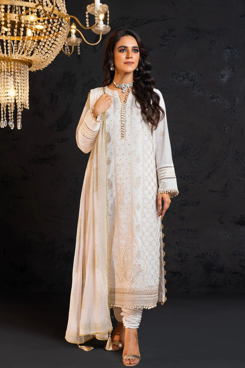 Alkaram | Spring Summer Festive 24 |  Embroidered Lawn White
