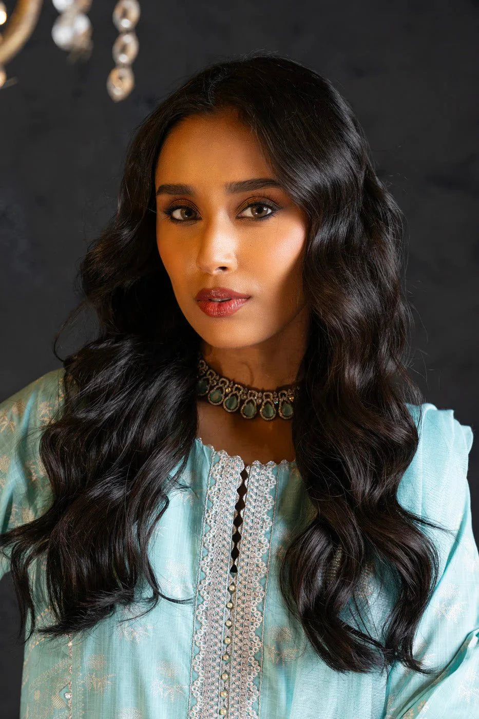 Alkaram | Spring Summer Festive 24 | Embroidered Two Way Slub Sky Blue